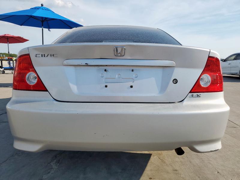 1HGEM22504L054712 - 2004 HONDA CIVIC LX SILVER photo 6