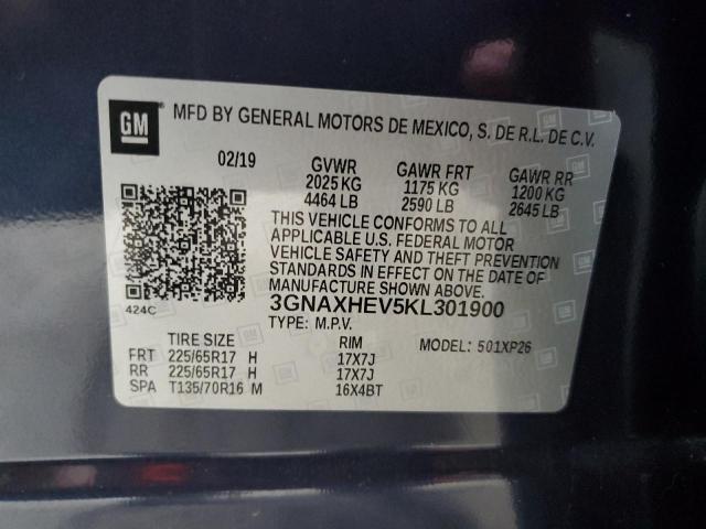 3GNAXHEV5KL301900 - 2019 CHEVROLET EQUINOX LS BLUE photo 13