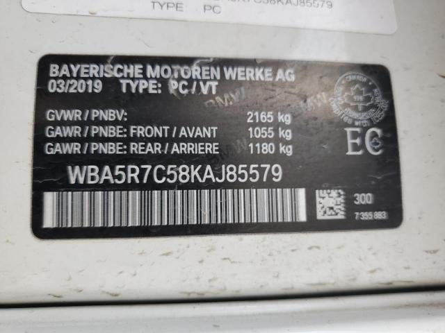 WBA5R7C58KAJ85579 - 2019 BMW 330XI WHITE photo 13