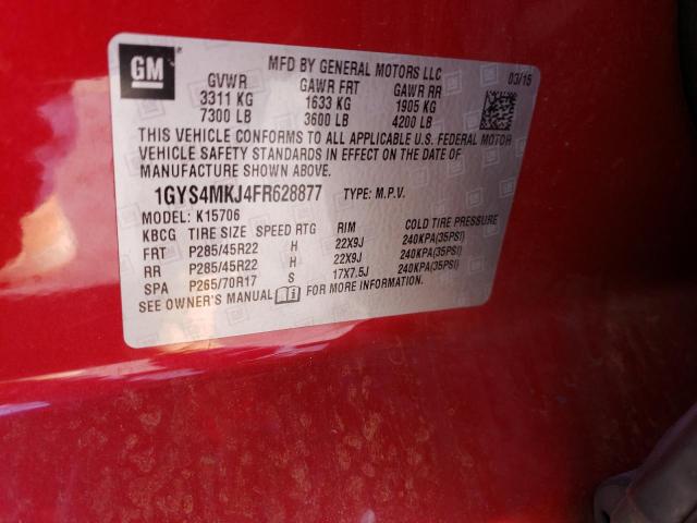 1GYS4MKJ4FR628877 - 2015 CADILLAC ESCALADE LUXURY RED photo 13