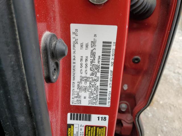 3TMCZ5AN0LM352894 - 2020 TOYOTA TACOMA DOUBLE CAB RED photo 12