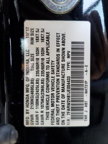 7FARW2H81JE004433 - 2018 HONDA CR-V EXL أسود صورة 13