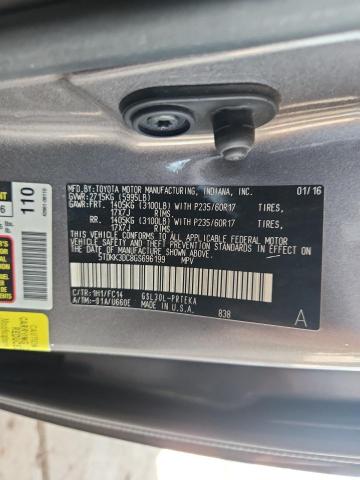 5TDKK3DC8GS696199 - 2016 TOYOTA SIENNA LE BURN photo 12