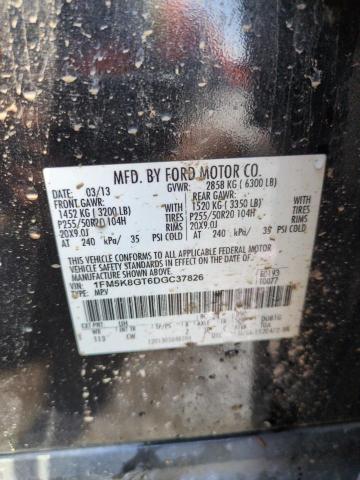 1FM5K8GT6DGC37826 - 2013 FORD EXPLORER SPORT Schwarz Foto 14