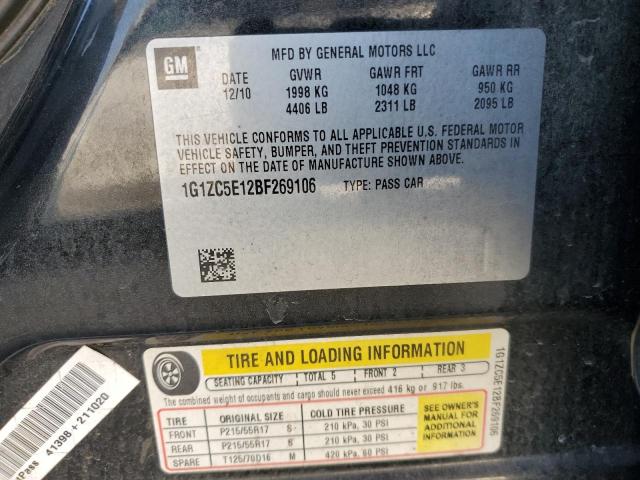 1G1ZC5E12BF269106 - 2011 CHEVROLET MALIBU 1LT 黑色 照片 13