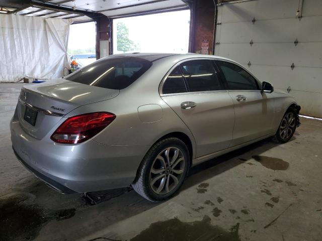 55SWF4KB5JU260779 - 2018 MERCEDES-BENZ C 300 4MATIC SILVER photo 3