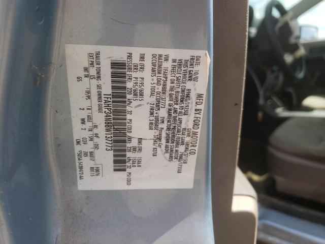 1FAHP34N88W137773 - 2008 FORD FOCUS S/SE BLUE photo 12