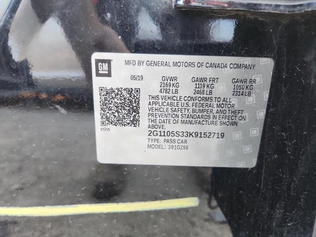 2G1105S33K9152719 - 2019 CHEVROLET IMPALA PREMIER 黑色 照片 13