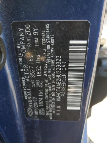 KMHCT4AE2HU329823 - 2017 HYUNDAI ACCENT SE 蓝色 照片 13