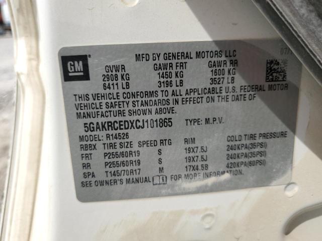 5GAKRCEDXCJ101865 - 2012 BUICK ENCLAVE Ağ foto 13