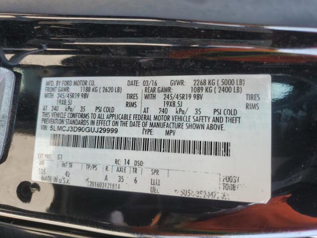 5LMCJ3D90GUJ29999 - 2016 LINCOLN MKC RESERVE Siyah fotoğraf 14