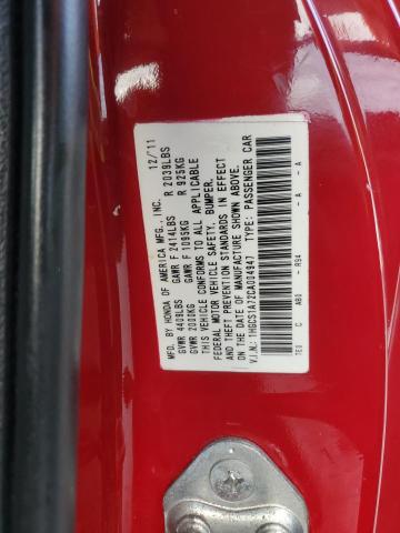 1HGCS1A72CA004947 - 2012 HONDA ACCORD EX RED photo 12