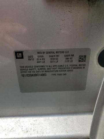 1G11C5SA3DF314963 - 2013 CHEVROLET MALIBU 1LT Argent photo 12