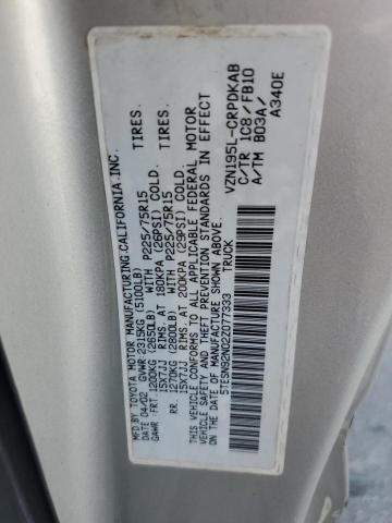 5TESN92N02Z077333 - 2002 TOYOTA TACOMA XTRACAB PRERUNNER ვერცხლისფერი ფოტო 12