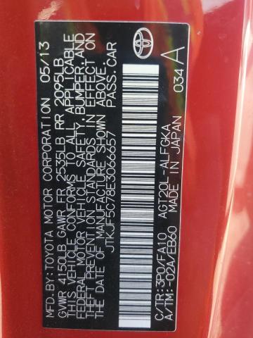 JTKJF5C78E3066657 - 2014 TOYOTA SCION TC Qırmızı foto 12