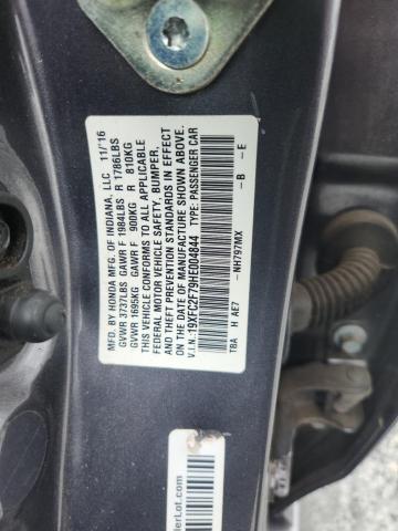 19XFC2F79HE004844 - 2017 HONDA CIVIC EX ნაცრისფერი ფოტო 13