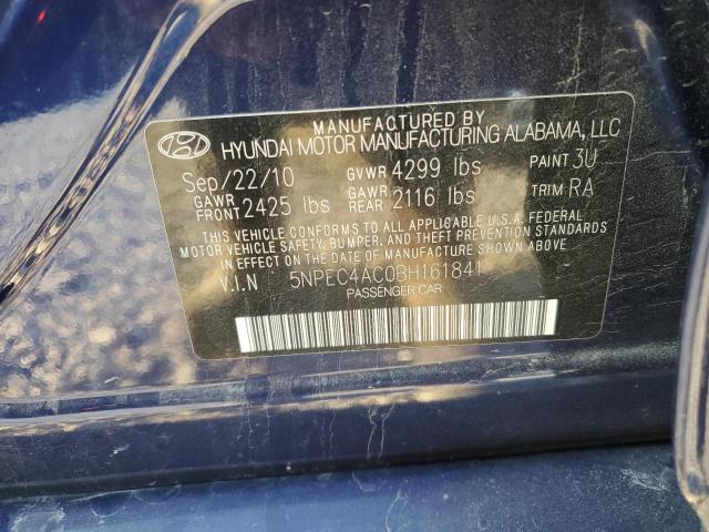 5NPEC4AC0BH161841 - 2011 HYUNDAI SONATA SE ლურჯი ფოტო 12
