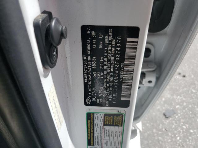 5XXGN4A78FG374978 - 2015 KIA OPTIMA EX WHITE photo 12