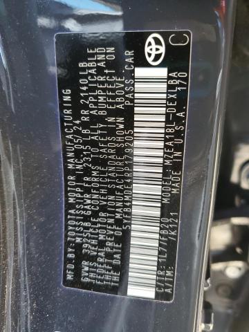 5YFB4MDE4RP179205 - 2024 TOYOTA COROLLA LE Gris photo 12