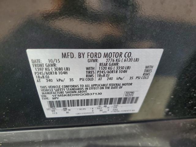 1FM5K8DH0GGB37130 - 2016 FORD EXPLORER XLT GREEN photo 13