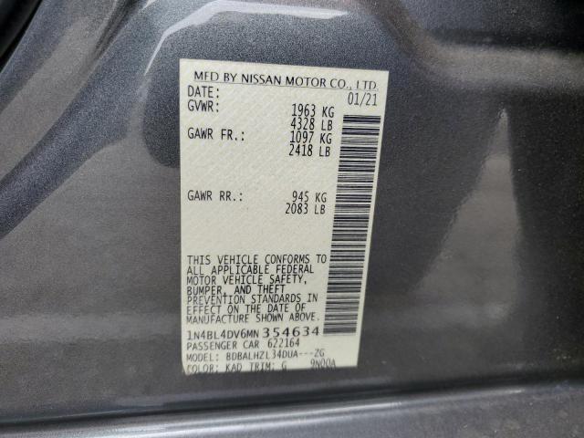 1N4BL4DV6MN354634 - 2021 NISSAN ALTIMA SV GRAY photo 12