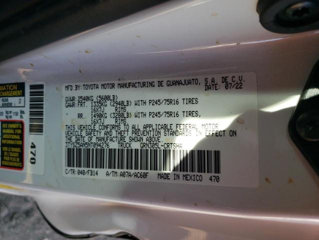 3TYSZ5AN5NT094276 - 2022 TOYOTA TACOMA ACCESS CAB Ақ фото 12