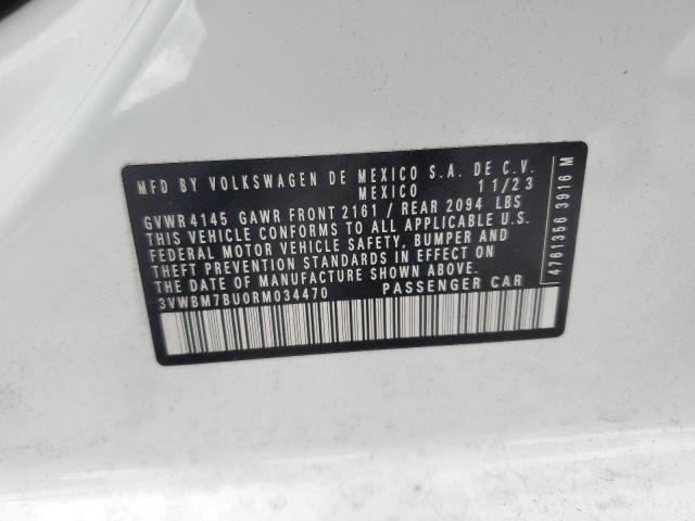 3VWBM7BU0RM034470 - 2024 VOLKSWAGEN JETTA SPORT WHITE photo 13
