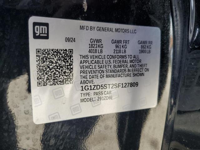 1G1ZD5ST2SF127809 - 2025 CHEVROLET MALIBU LT BLACK photo 12