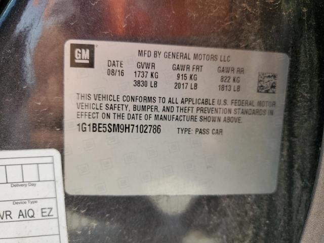 1G1BE5SM9H7102786 - 2017 CHEVROLET CRUZE LT CHARCOAL photo 12