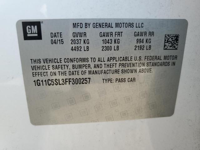 1G11C5SL3FF300257 - 2015 CHEVROLET MALIBU 1LT 白色 照片 13