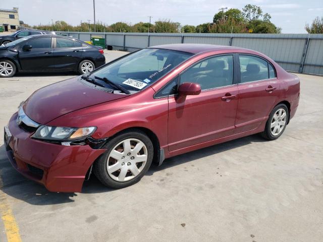 2HGFA1F5XAH504957 - 2010 HONDA CIVIC LX BURGUNDY photo 1