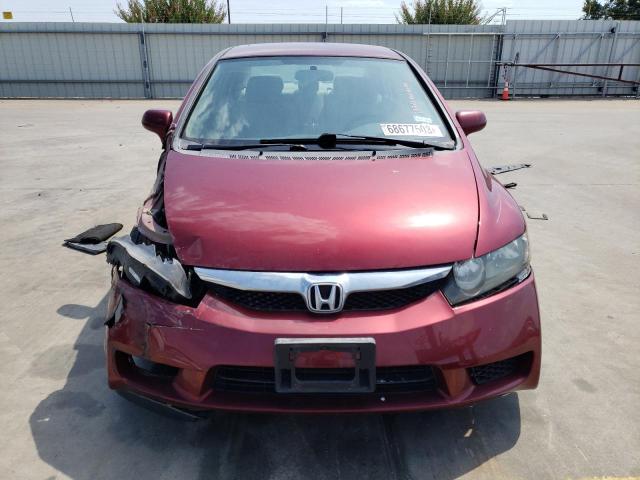 2HGFA1F5XAH504957 - 2010 HONDA CIVIC LX BURGUNDY photo 5