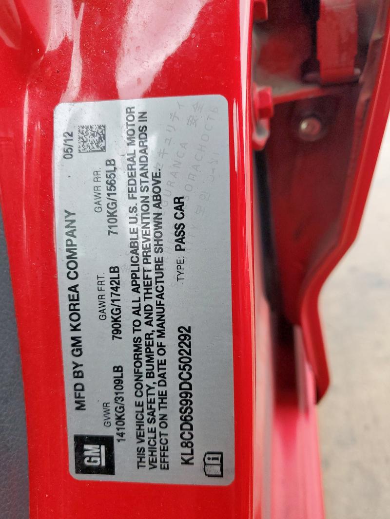 KL8CD6S99DC502292 - 2013 CHEVROLET SPARK 1LT 红色 照片 13