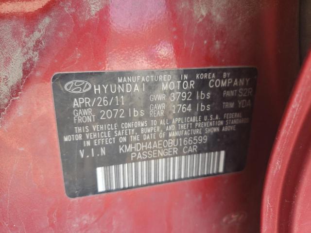 KMHDH4AE0BU166599 - 2011 HYUNDAI ELANTRA GLS BURGUNDY photo 12