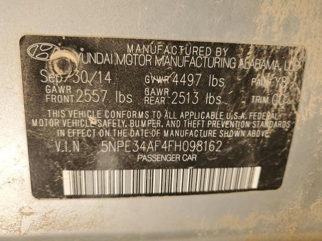 5NPE34AF4FH098162 - 2015 HYUNDAI SONATA SPORT 银色 照片 12