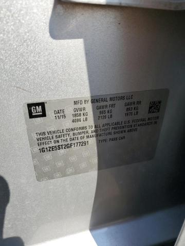 1G1ZE5ST2GF177291 - 2016 CHEVROLET MALIBU LT SILVER photo 12