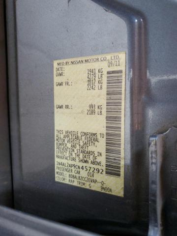 1N4AL2AP9CN457292 - 2012 NISSAN ALTIMA BASE GRAY photo 12