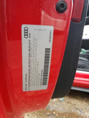 WAUP4AF51JA002330 - 2018 AUDI S5 PREMIUM PLUS წითელი ფოტო 12