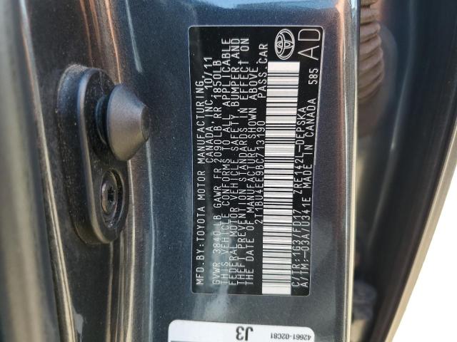 2T1BU4EE9BC713190 - 2011 TOYOTA COROLLA BASE 灰色 照片 12