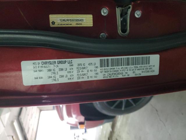 1C4NJRFBXED855420 - 2014 JEEP PATRIOT LATITUDE RED photo 14