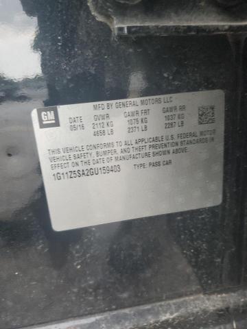 1G11Z5SA2GU159403 - 2016 CHEVROLET IMPALA LS BLACK photo 12