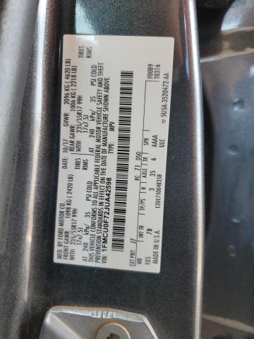 1FMCU0F72JUA42598 - 2018 FORD ESCAPE S GRAY photo 14
