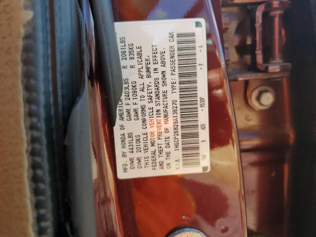 1HGCP26829A136270 - 2009 HONDA ACCORD EXL BURGUNDY photo 12