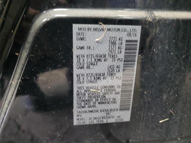 5N1DR2MM2HC606809 - 2017 NISSAN PATHFINDER S BLACK photo 13