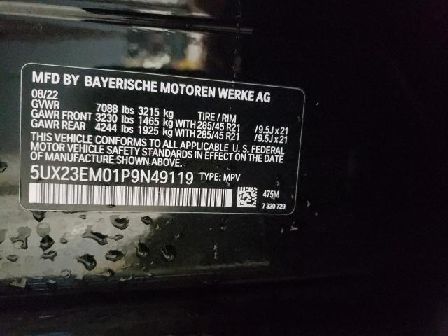 5UX23EM01P9N49119 - 2023 BMW X7 XDRIVE40I BLACK photo 13