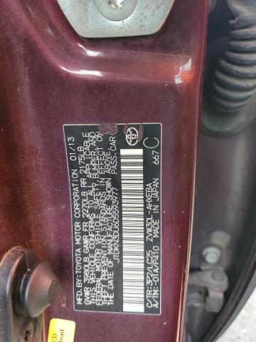 JTDKN3DU6D5593977 - 2013 TOYOTA PRIUS BURGUNDY photo 12