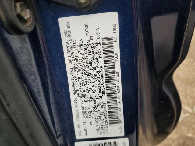 5TEUU42N05Z083135 - 2005 TOYOTA TACOMA ACCESS CAB BLUE photo 12