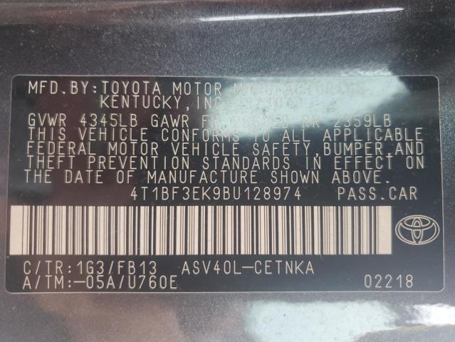 4T1BF3EK9BU128974 - 2011 TOYOTA CAMRY BASE Boz foto 12