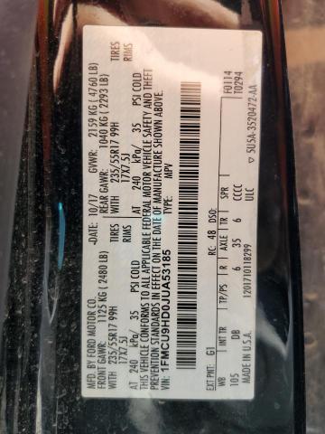 1FMCU9HD0JUA53185 - 2018 FORD ESCAPE SEL Czarny zdjęcie 13