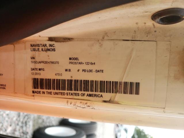 1HSDJAPR2EH766370 - 2014 INTERNATIONAL PROSTAR WHITE photo 10